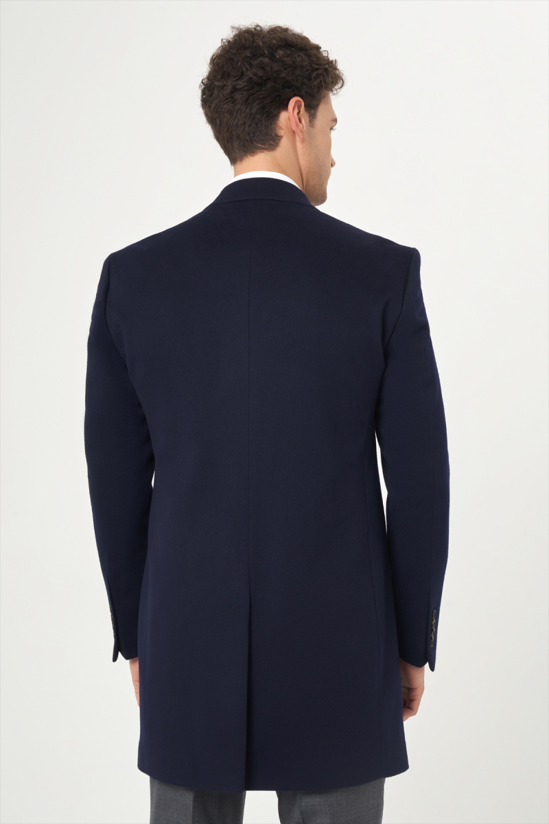 Lacivert Erkek Platinium Yün Palto (1)