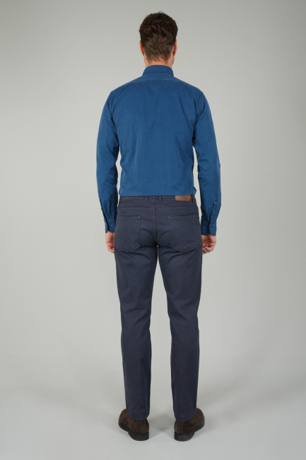 Lacivert Gabardin Pamuk 5 Cepli Spor Pantolon (1)
