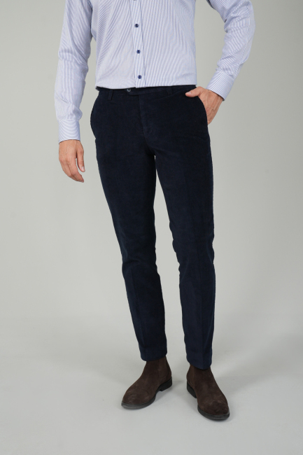 Lacivert Kadife 4 Cepli Spor Erkek Pantolon