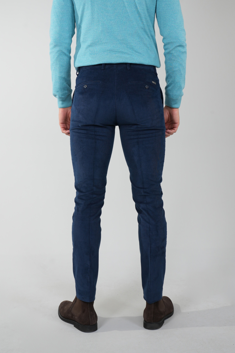 Lacivert Kadife Pamuklu Likralı Esnek Rahat Jagger Erkek Pantolon - 2