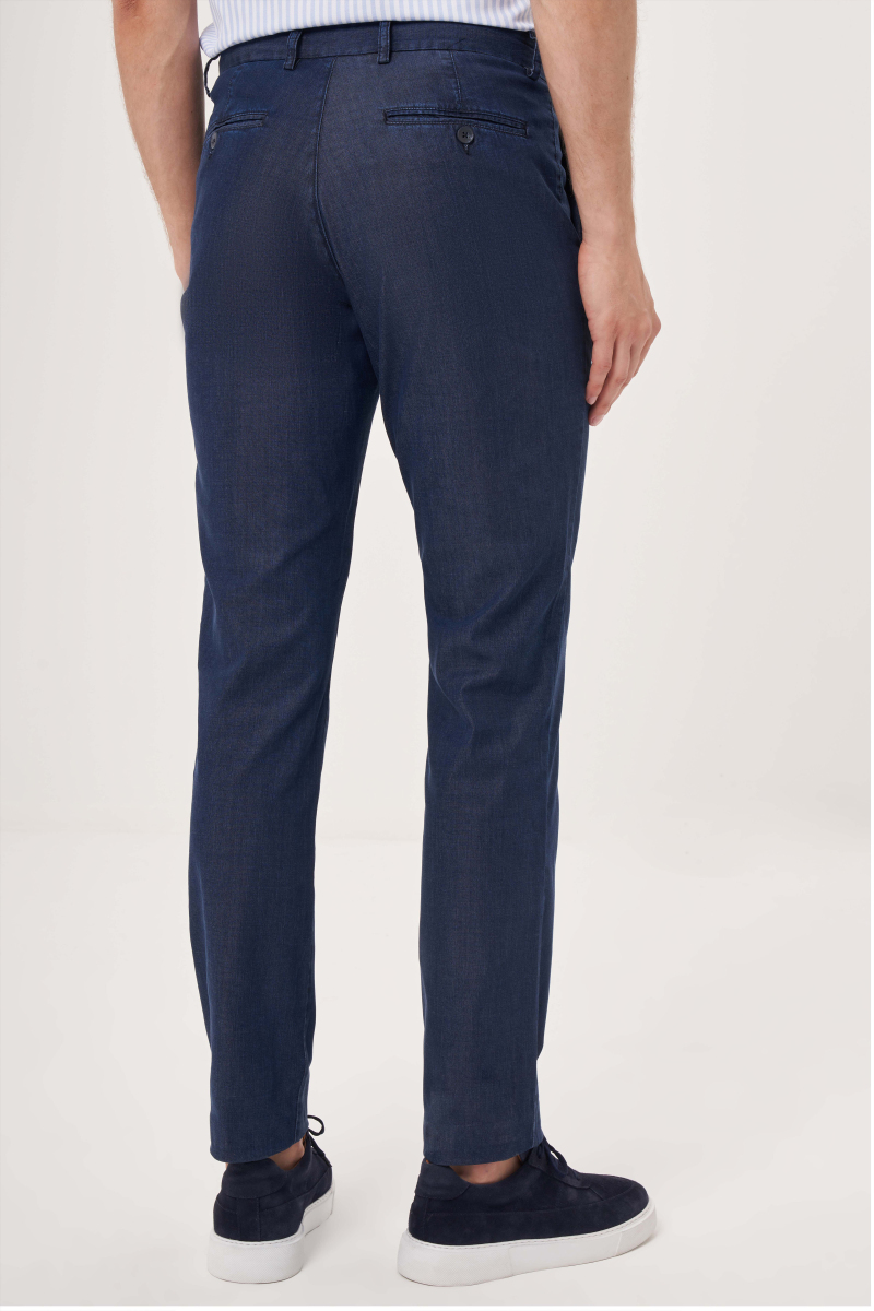 Lacivert Pamuk 4 Cep Spor Erkek Pantolon - 2