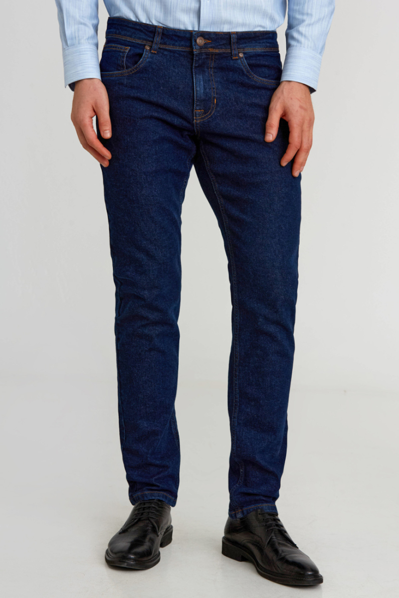 Lacivert Pamuk 5 Cepli Jean Erkek Pantolon