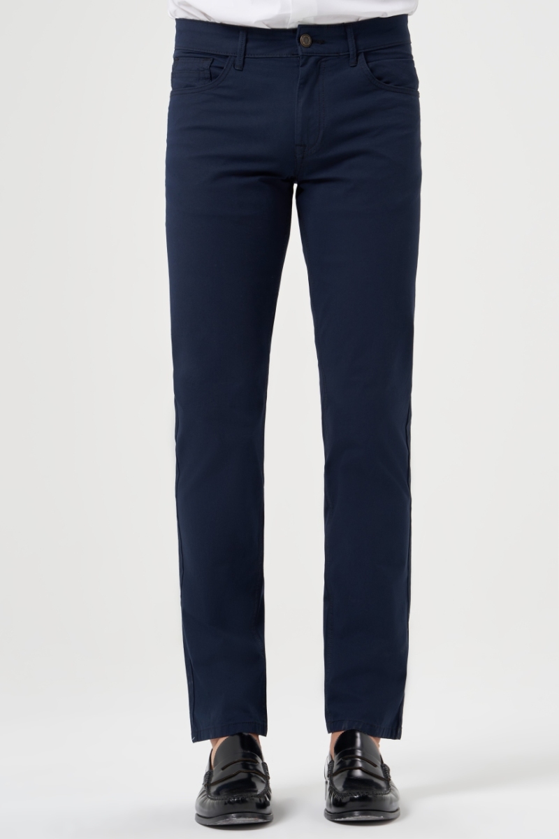 Lacivert Pamuk 5 Cepli Spor Erkek Pantolon - 1