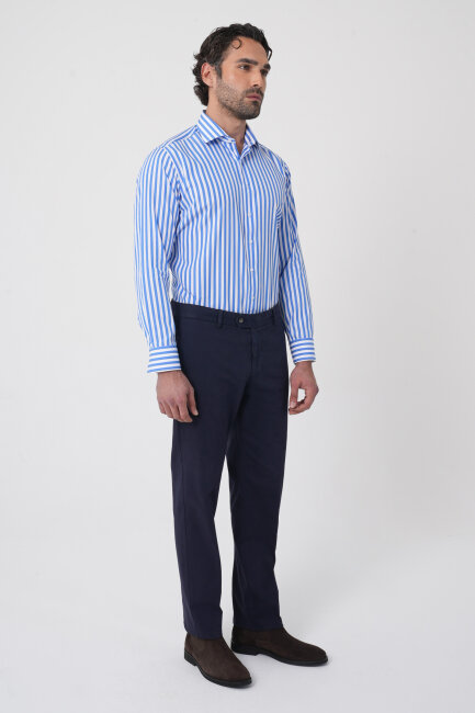 Lacivert Pamuk Cepli Pamuklu Basic Spor Pantolon - 1