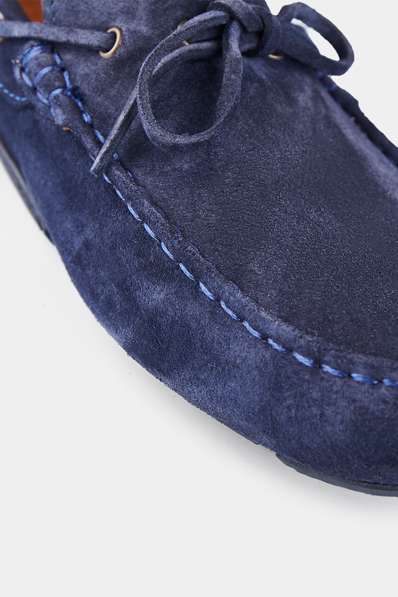 Lacivert Süet Loafer Erkek Ayakkabı - 5