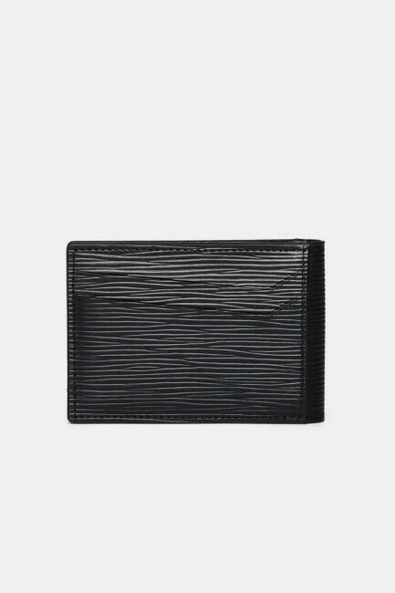 Lazer Desenli Deri Siyah Erkek Kartvizit - 3