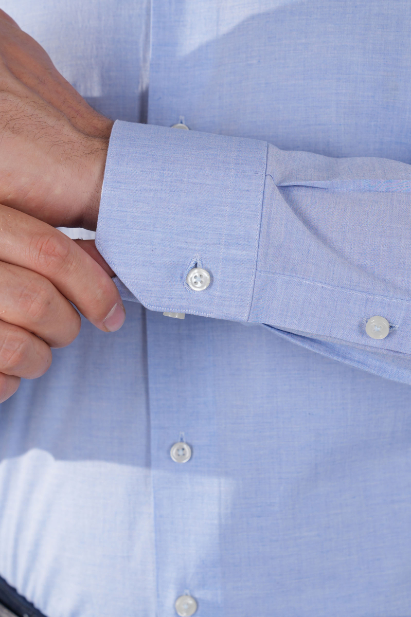 Mavi Monti Uzun Kol Klasik Yaka Cepsiz Erkek Gömlek   - 4