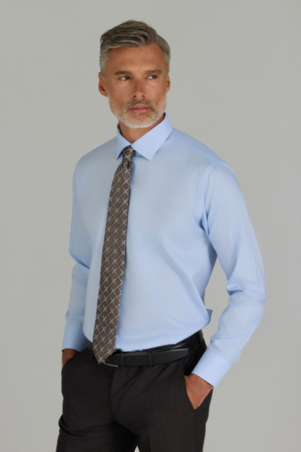 Mavi Regular Fit Pamuk Klasik Yaka Cepsiz Erkek Gömlek   - 3