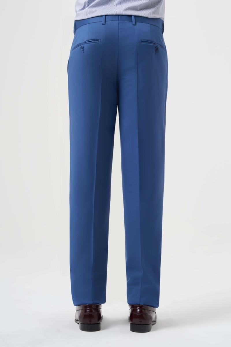 Mavi Yün Dokuma Klasik Erkek Pantolon - 2