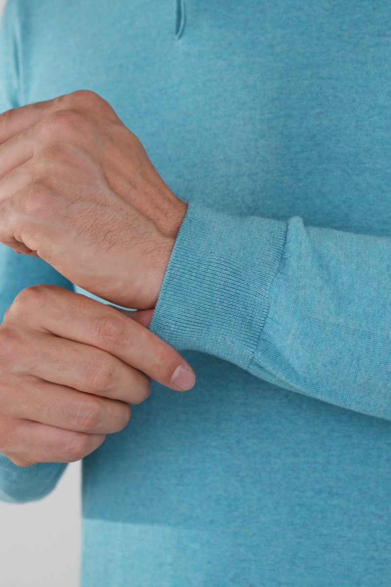 Mint Düğmeli Polo Yaka Erkek Yün Triko - 4