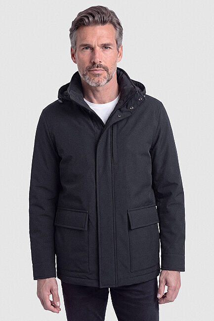 Siyah Casual Kapüşonlu Mont