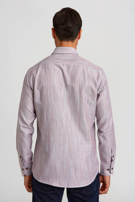 Modern Fit Dik Yaka Kiremit Erkek Gömlek (1)