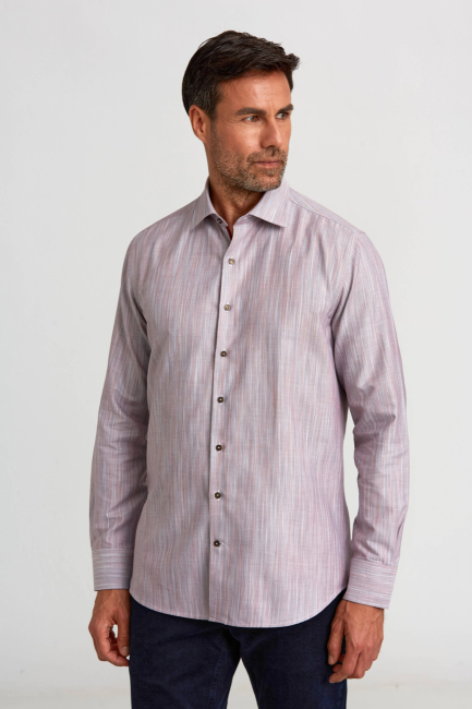 Modern Fit Dik Yaka Kiremit Erkek Gömlek - 5