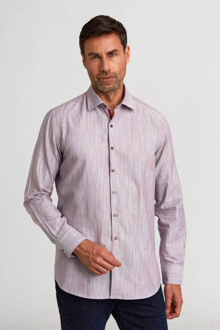 Modern Fit Dik Yaka Kiremit Erkek Gömlek