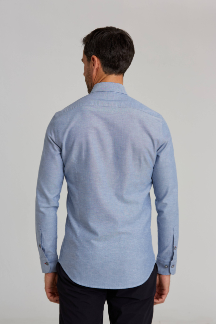 Modern Fit Gizli Düğmeli Lacivert Spor Erkek Gömlek - 2