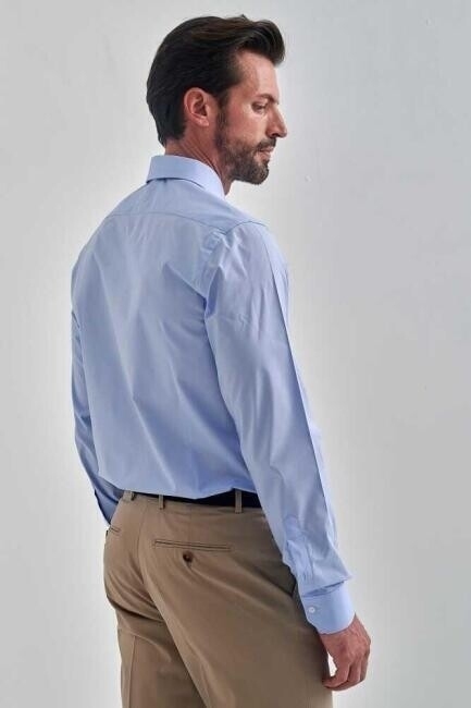 Modern Fit Mavi Basic Klasik Erkek Gömlek - 2
