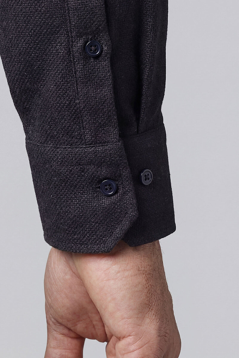 Modern Fit Paşa Yaka Çift Cepli Flanel Kahve Erkek Gömlek - 4