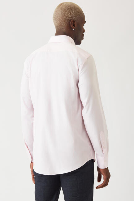 Modern Fit Pembe Klasik C Yaka Erkek Gömlek - 2