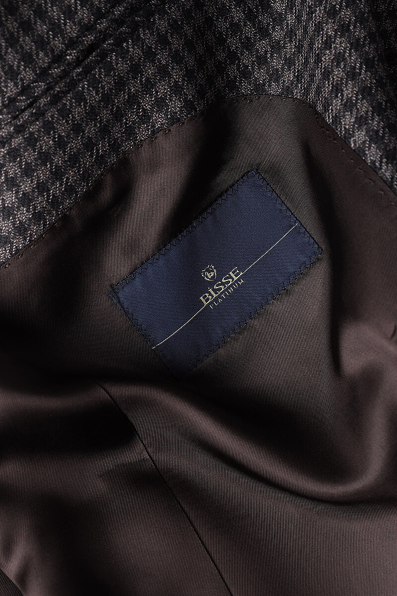 Kahve Mikro Kazayağı Desenli Klasik Yaka Blazer Ceket - 4