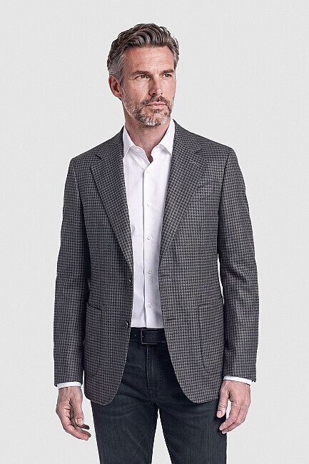 Kahve Mikro Kazayağı Desenli Klasik Yaka Blazer Ceket (0)