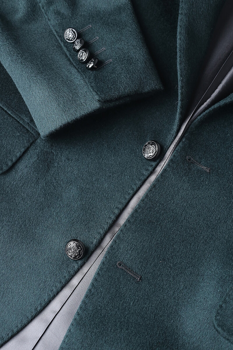 Yeşil Süet Dokulu Düğmeli Blazer Ceket - 3