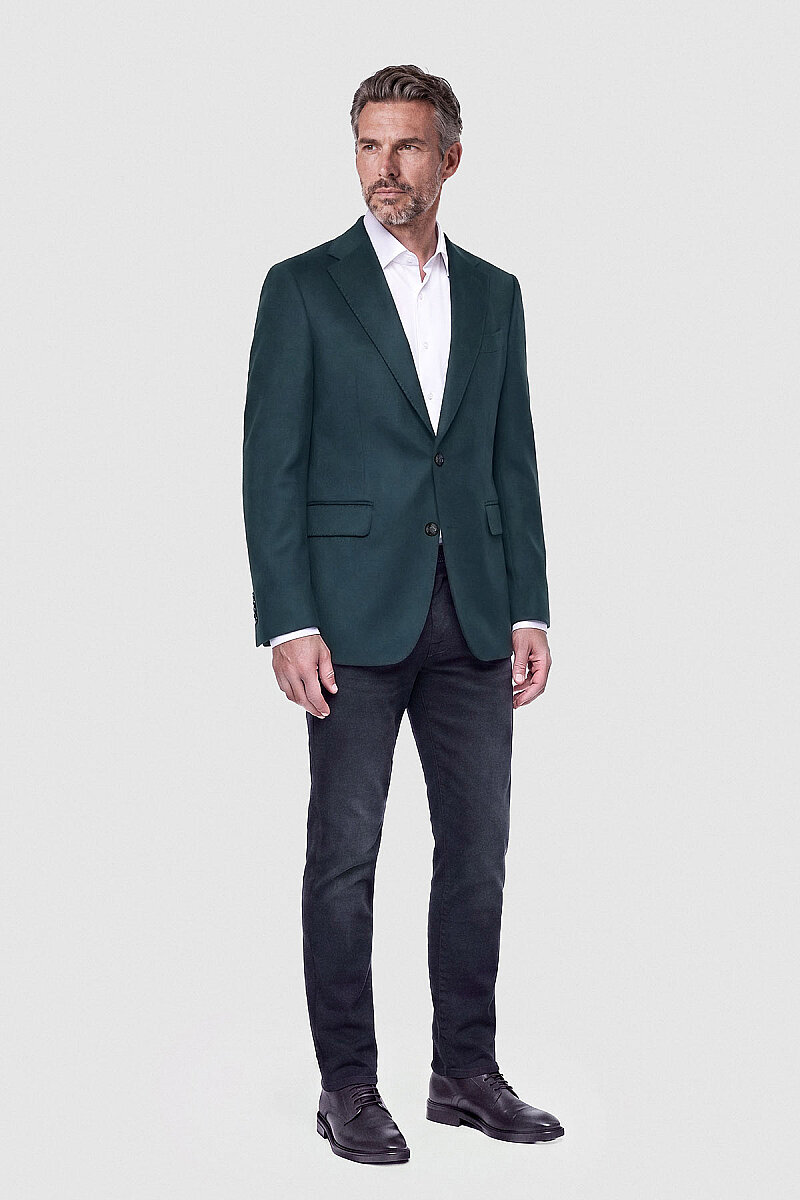 Yeşil Süet Dokulu Düğmeli Blazer Ceket - 5