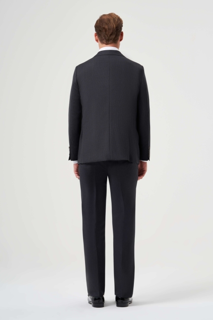 Mono Yaka Drop 4 Antrasit Yün Erkek Takım Elbise (1)