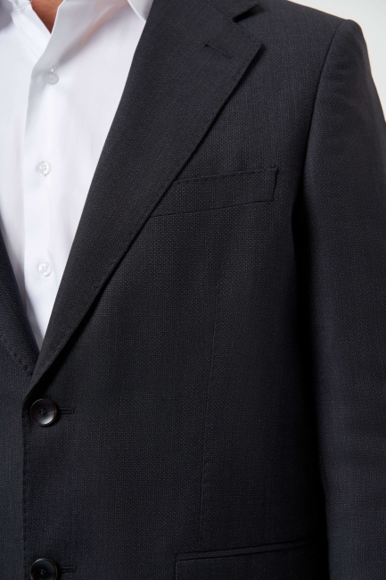 Mono Yaka Drop 4 Antrasit Yün Erkek Takım Elbise - 3