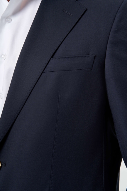 Mono Yaka Drop 4 Lacivert Blazer Erkek Yün Ceket - 3