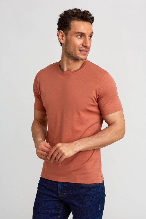 Erkek O Yaka T-Shirt Yeşil Kıremıt - 4