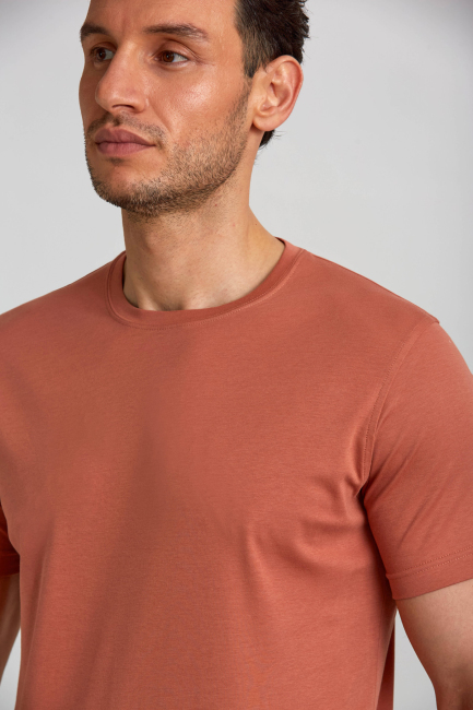 Erkek O Yaka T-Shirt Yeşil Kıremıt - 5