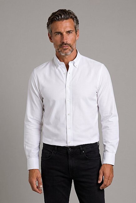 BeYaz Grubu Regular Fit Pamuk Oxford Spor Gömlek