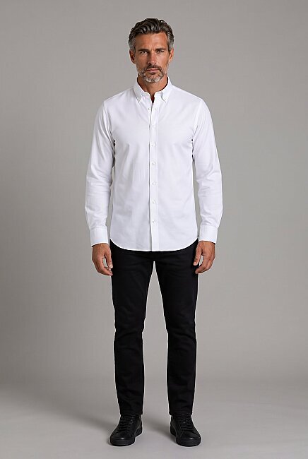 BeYaz Grubu Regular Fit Pamuk Oxford Spor Gömlek - 3