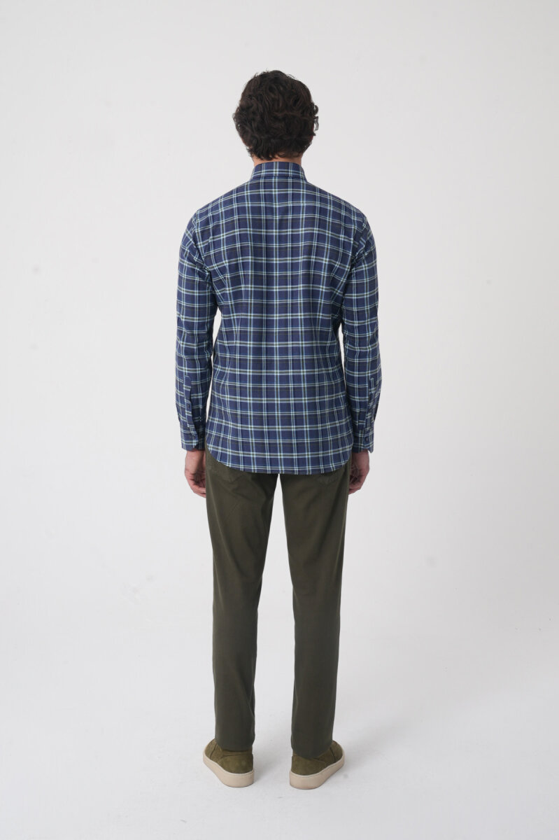 Regular Fit Pamuk Lacivert Erkek Gömlek - 5