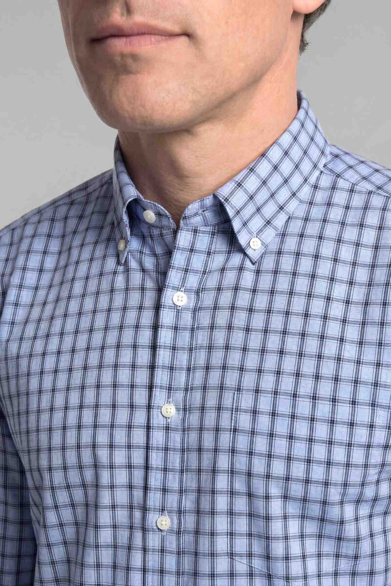 Regular Fit Pamuk Mavi Erkek Gömlek - 3