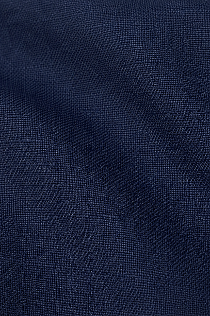 Lacivert Regular Fit Keten Gömlek - 5