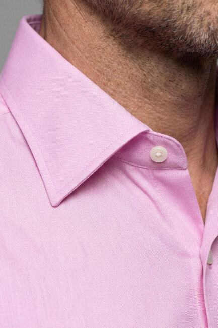 Pembe Uzun Kol Klasik Z Yaka Cepsiz Erkek Gömlek   - 3