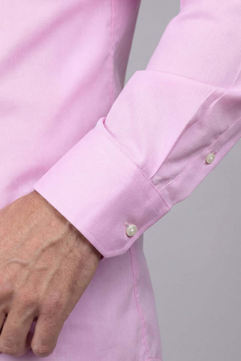 Pembe Uzun Kol Klasik Z Yaka Cepsiz Erkek Gömlek   - 6