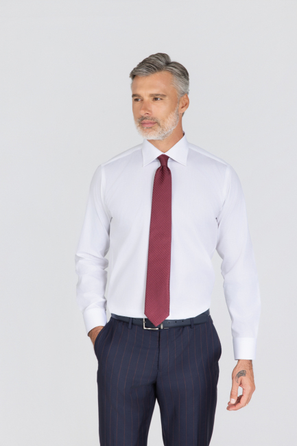 Platinium İtalyan Kumaş Regular Fit Beyaz Erkek Gömlek - 2