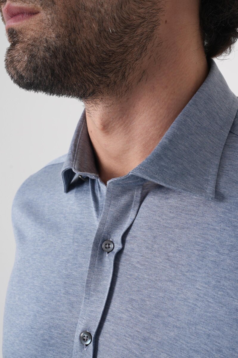 Platinium Pamuk Regular Fit Gri Erkek Gömlek - 6