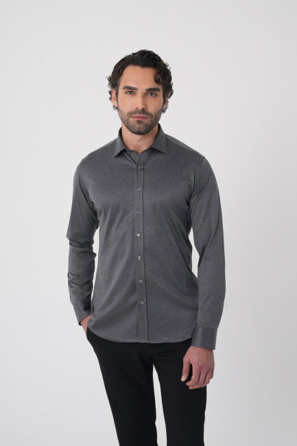 Platinium Regular Fit Antrasit Pamuk Erkek Gömlek - 2