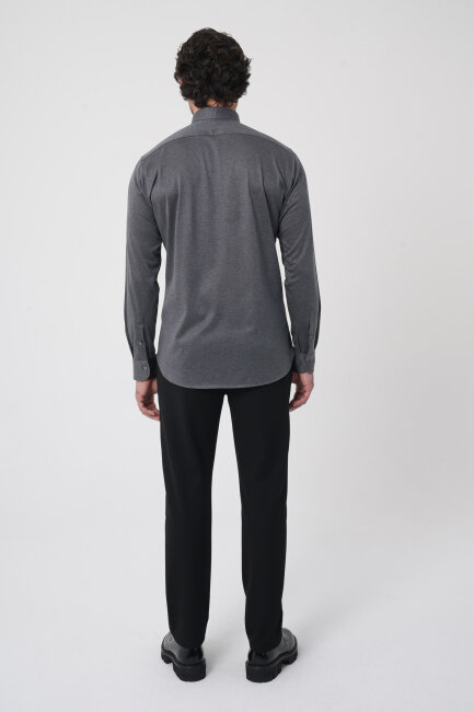 Platinium Regular Fit Antrasit Pamuk Erkek Gömlek - 5