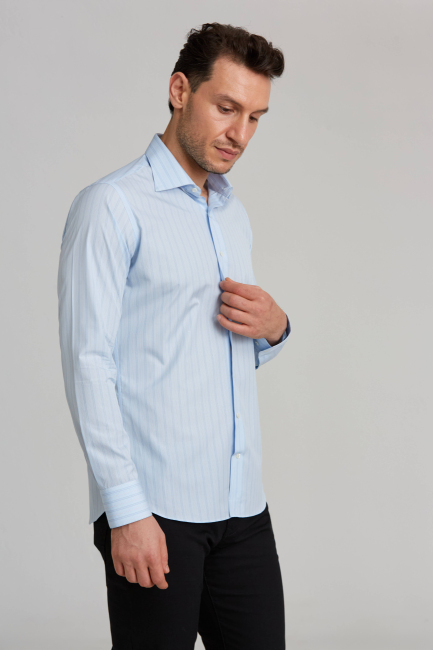Platinium Regular Fit Mavi Erkek Gömlek - 3