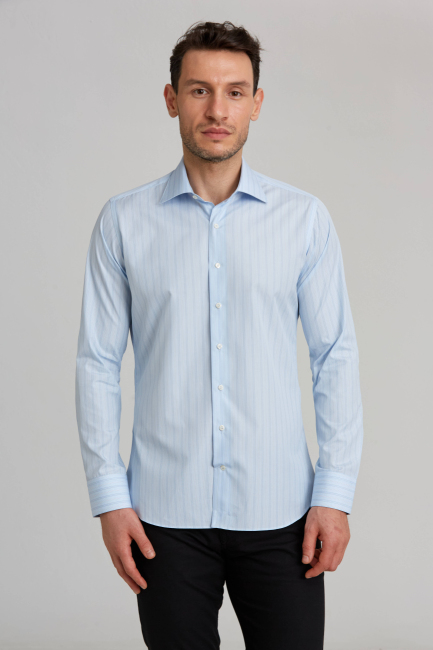 Platinium Regular Fit Blue Men's Shirt