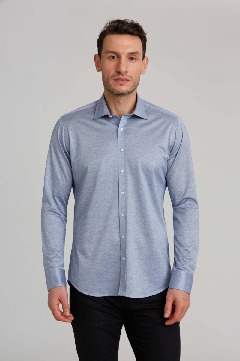 Platinium Regular Fit Mavi Erkek Gömlek - 1