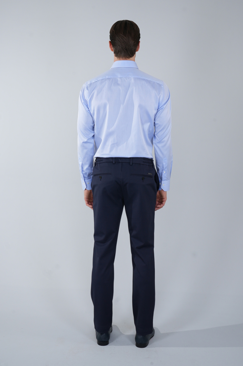 Platinium Regular Fit İtalyan Kumaş Mavi Erkek Gömlek (1)