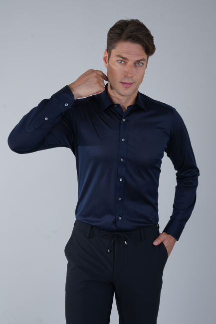 Platinium Regular Fit Koyu Lacivert Gömlek - 1