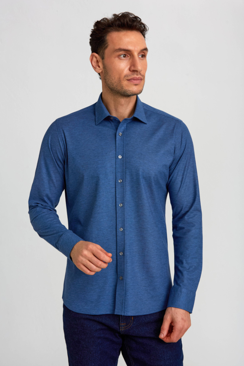 Platinium Regular Fit Lacivert Erkek Gömlek - 1