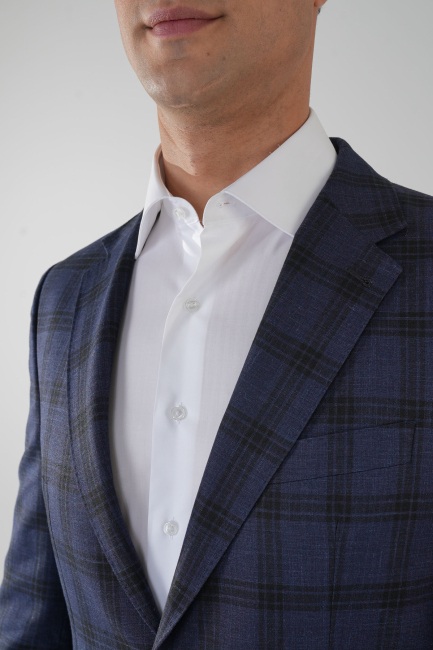 Platinum Comfort Fit Mono Yaka 6 Drop Çift Yırtmaçlı Lacivert Erkek Ceket - 4