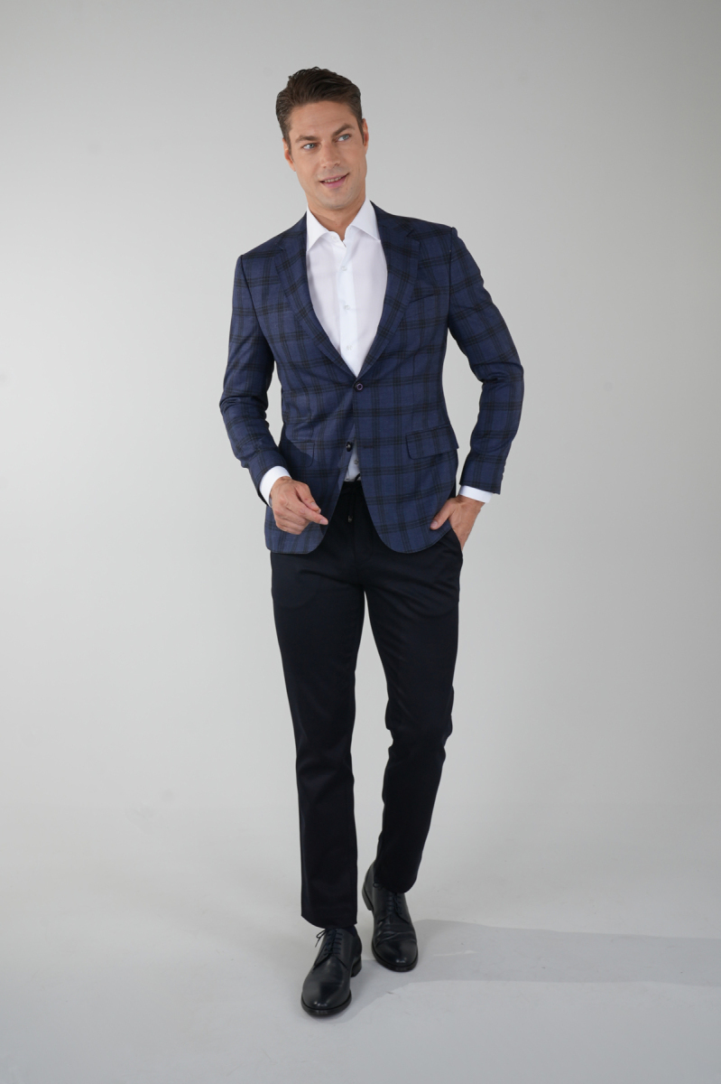 Platinum Comfort Fit Mono Yaka 6 Drop Çift Yırtmaçlı Lacivert Erkek Ceket - 5